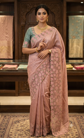 Pure tussar cutwork design embroidery silk saree