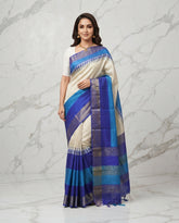 Tussar silk print saree