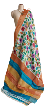 Pure Tussar Silk print saree