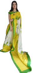Pure Tussar Silk print saree