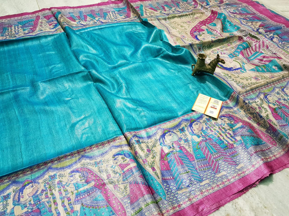 TUSSAR SILK PRINT SAREE