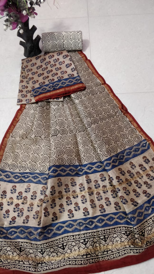 Pure chanderi silk suit SILK ZONE