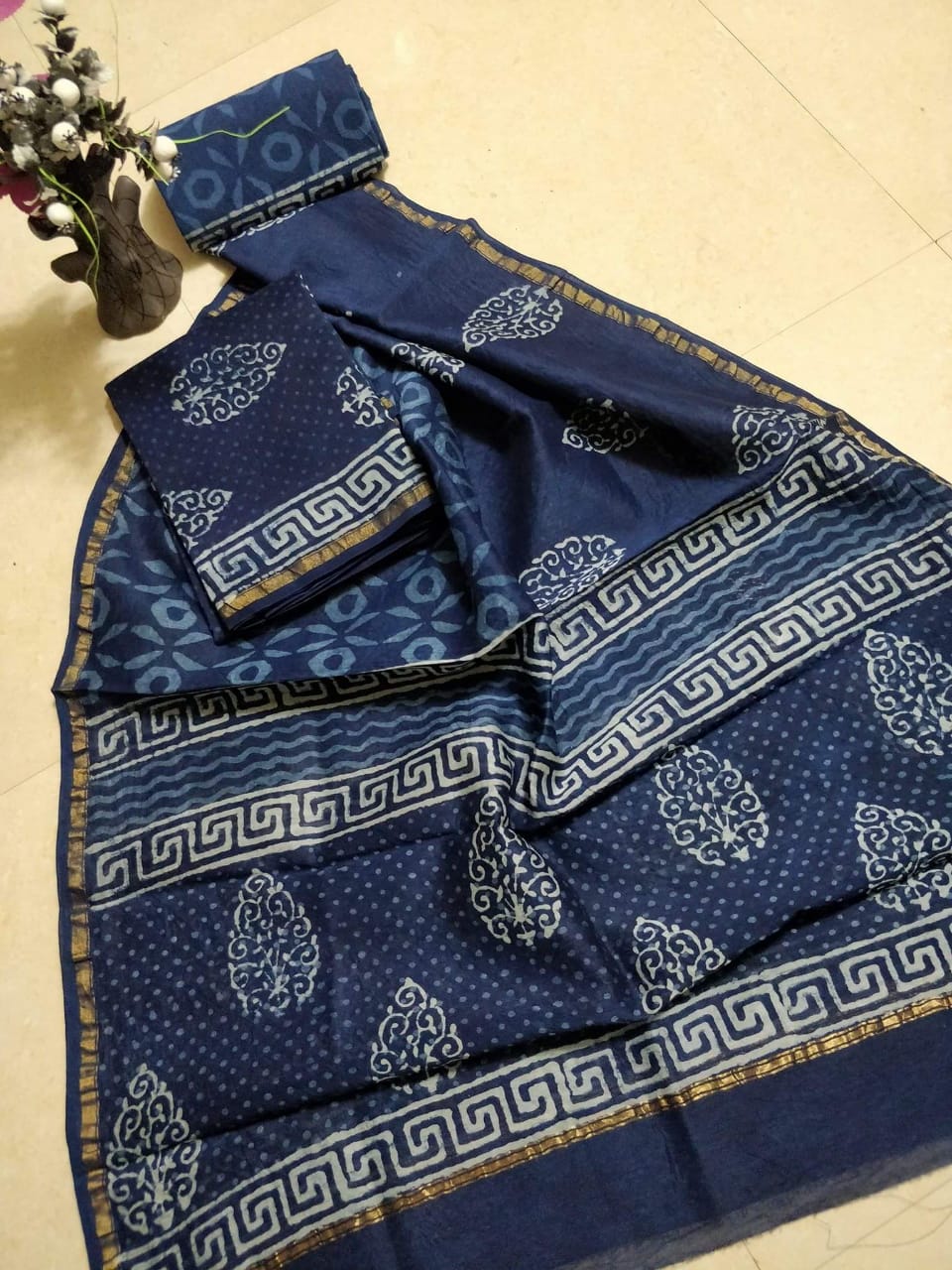 Pure chanderi silk suite SILK ZONE