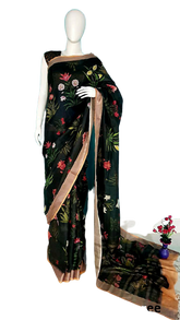 Linen digital print Saree SILK ZONE