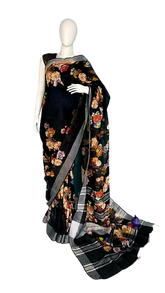 Linen digital print Saree SILK ZONE