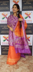 Soft silk hand print suit SILK ZONE