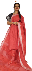 Linen cutwork design saree SILK ZONE