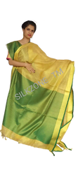 Tissue linen plain saree SILK ZONE
