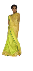 Tissue linen plain saree SILK ZONE