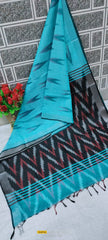 Ikkat khadi linen saree SILK ZONE