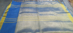 Tissue linen plain saree SILK ZONE