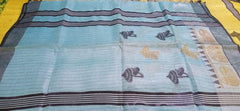 Tissue linen printed saree SILK ZONE