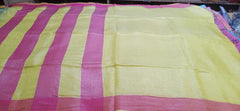 Tissue linen plain Saree SILK ZONE
