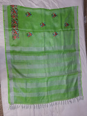 Tissue linen embroidery saree SILK ZONE