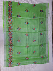 Tissue linen embroidery saree SILK ZONE