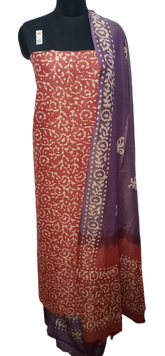 Cotton dupion batik print suit SILK ZONE