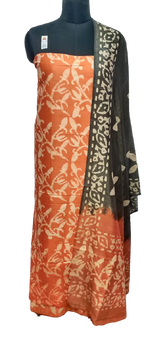 Cotton dupion batik print suit SILK ZONE