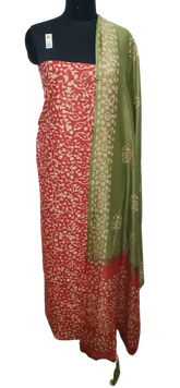 Cotton dupion batik print suit SILK ZONE