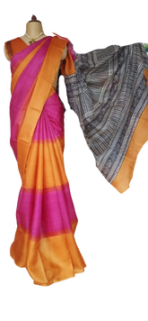 Pure Tussar Silk print saree