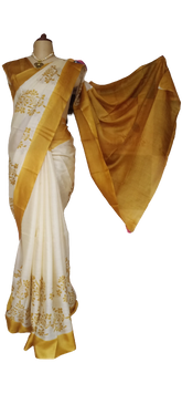 Pure Tussar Silk print saree