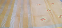 Tissue linen embroidery saree SILK ZONE