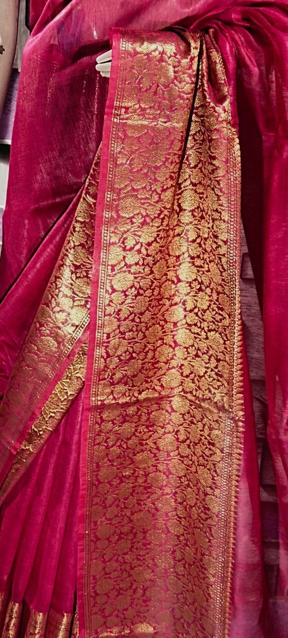 Organza Linen Jacquard Sarees SILK ZONE