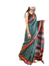 Pure Tussar Silk print saree