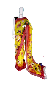 Linen digital print saree Yasir