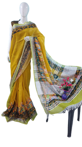 Linen digital print saree Yasir