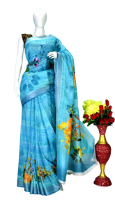 Linen digital print saree yasir