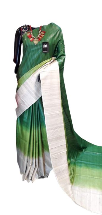 Pure tussar ghicha triple zari border saree SILK ZONE