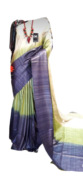 Pure Tussar ghicha triple zari border saree SILK ZONE