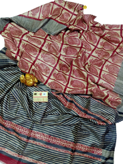 TUSSAR SILK PRINT SAREE