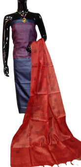 Tussar silk embroidery suit SILK ZONE