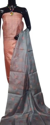 Tussar silk hand print suit SILK ZONE