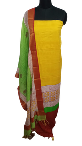 Semi tussar print suit SILK ZONE