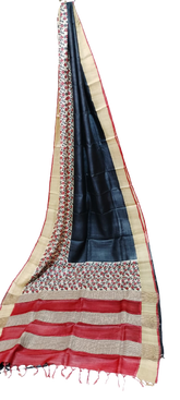 Tussar handblock print saree