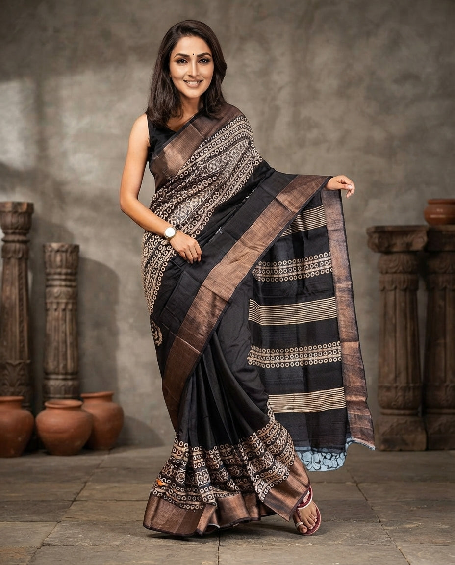 Bishnupuri Tussar Silk Saree