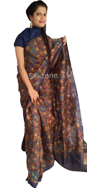 Pure Tussar Silk print saree