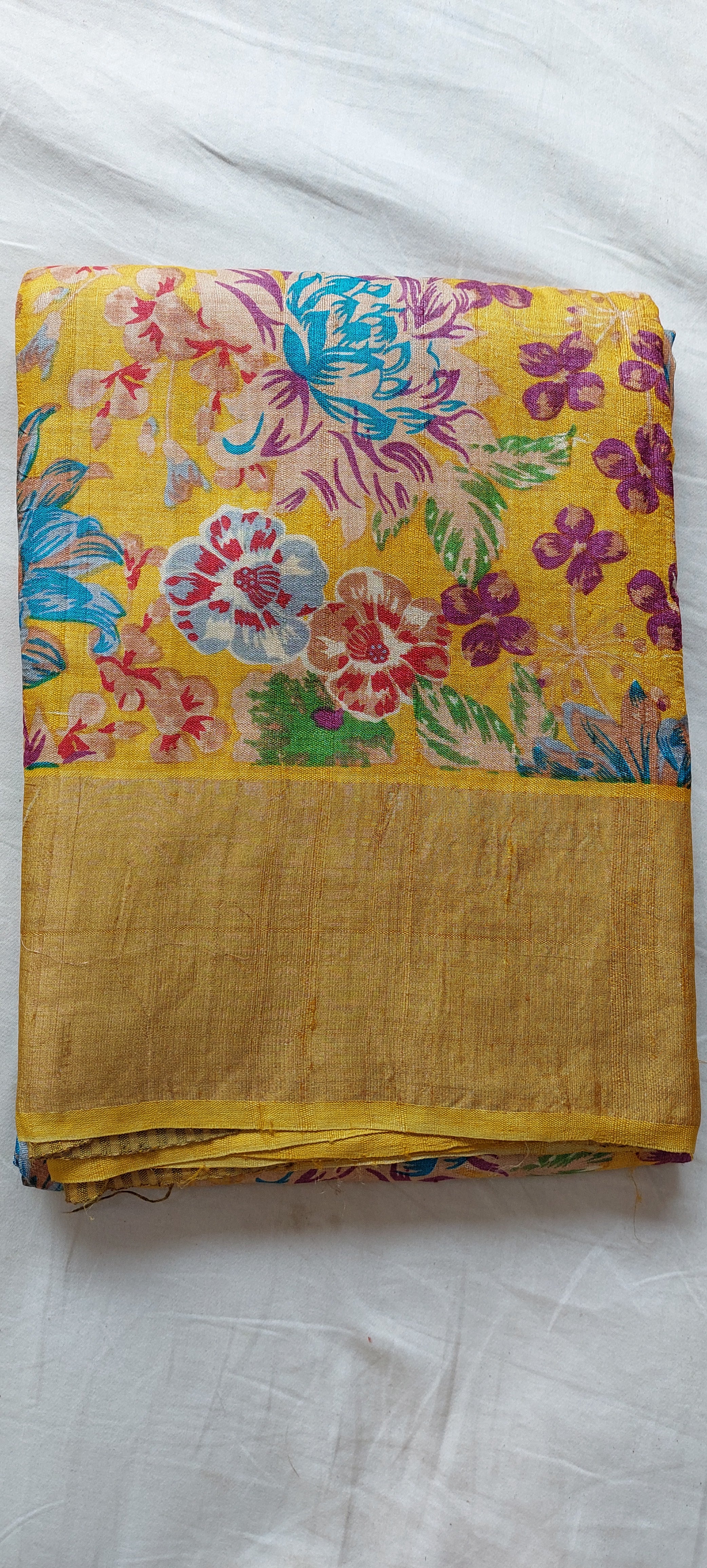 Pure Tussar Silk print saree