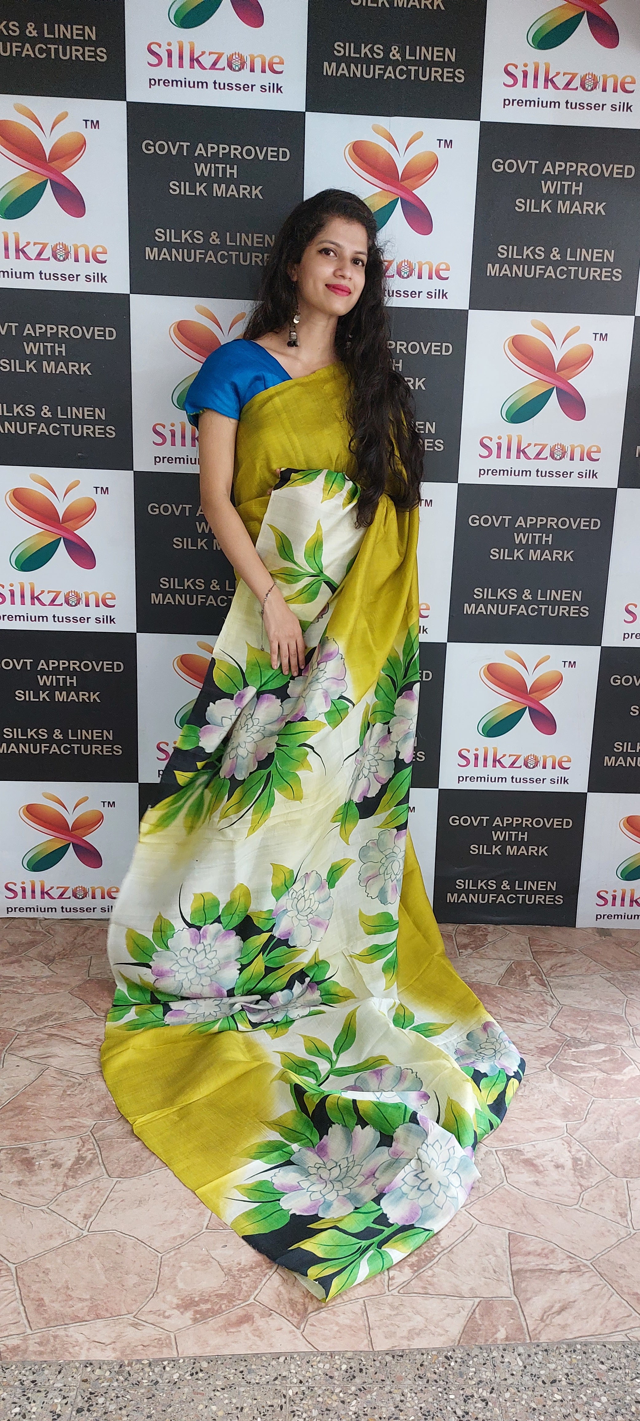 Pure Tussar Silk print saree