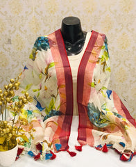 Linen digital print dupatta silkzon.in