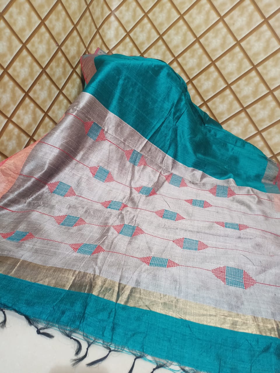 Tussar dupion silk Saree SILK ZONE