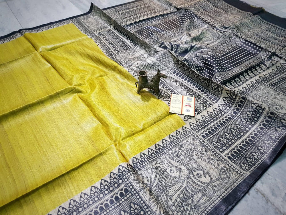 TUSSAR SILK PRINT SAREE