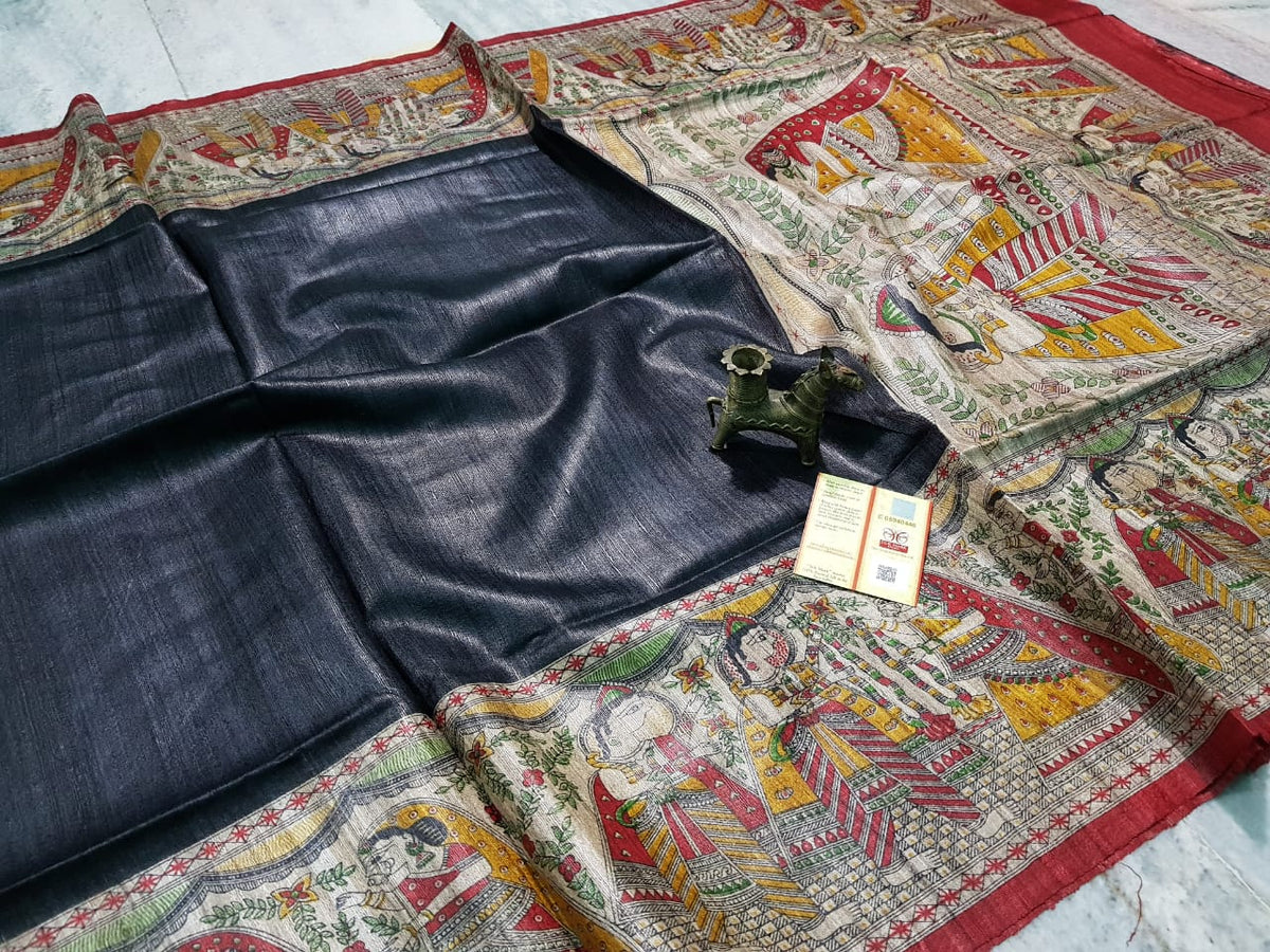TUSSAR SILK PRINT SAREE
