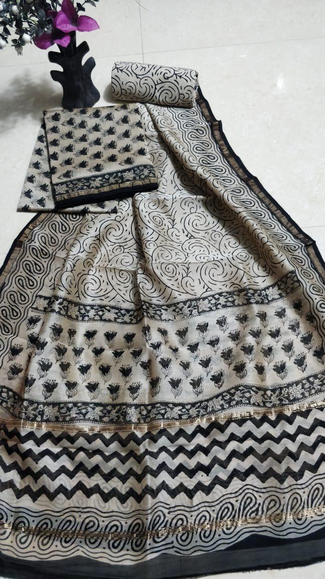 Pure chanderi silk suit SILK ZONE
