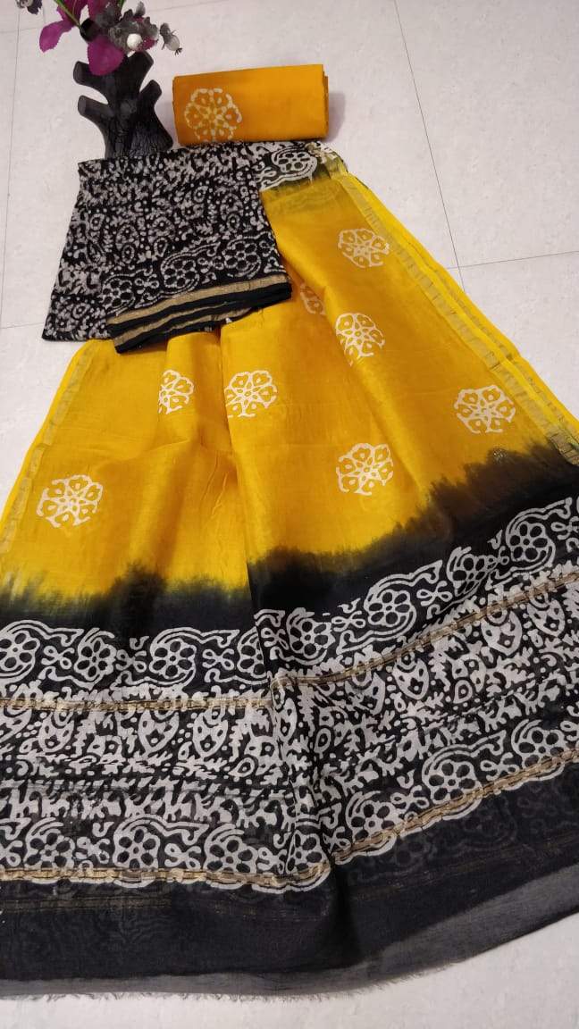 Pure chanderi silk suit SILK ZONE