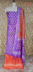 Soft silk hand print suit SILK ZONE
