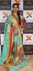 Linen cutwork design saree SILK ZONE