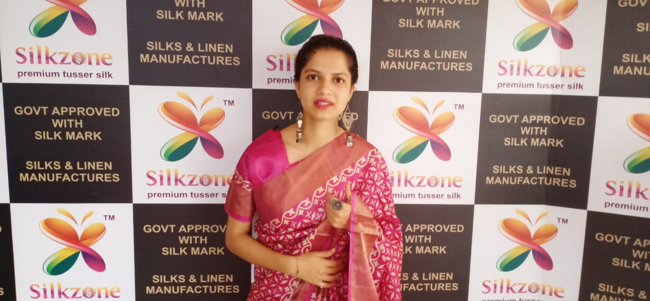Pure Tussar Silk print saree